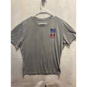 Under Armour Freedom Gray T-Shirt XL Cotton Blend Patriotic USA Flag Graphic Men